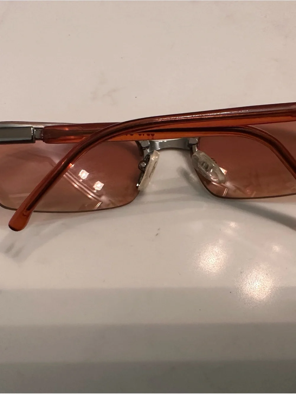 Rimless Sunglasses with Rose-Tinted Lenses